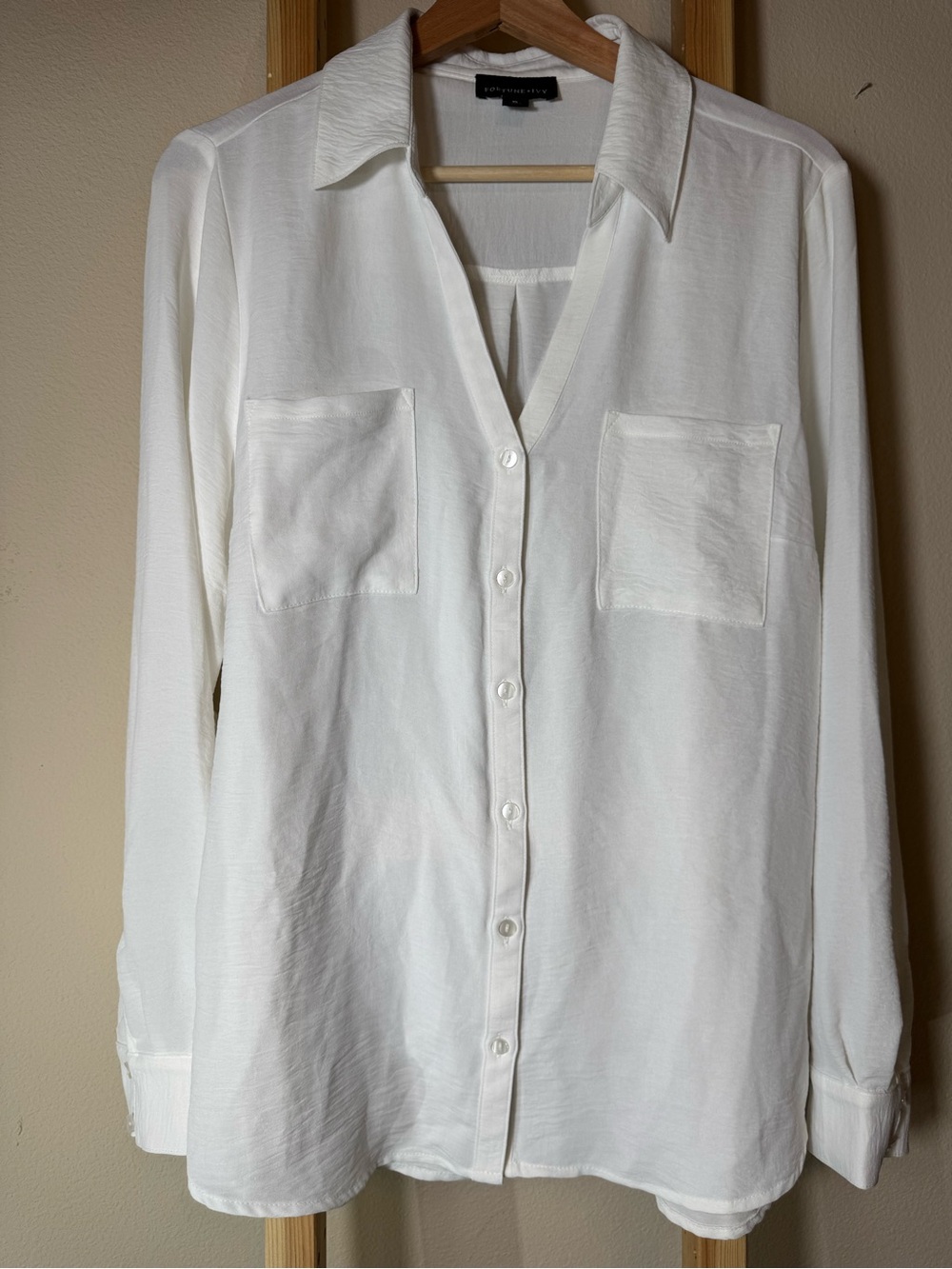 Classic White Button-Front Shirt